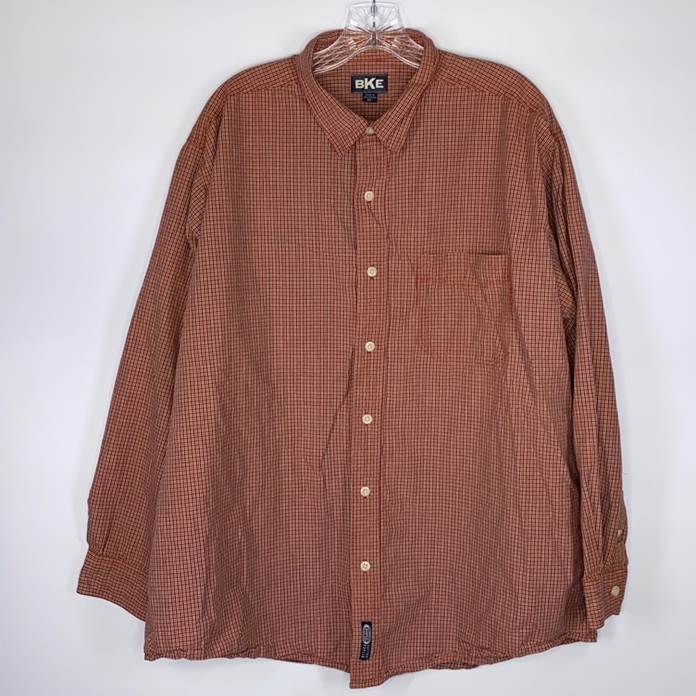 Vintage BKE 90's Red Plaid Long Sleeve Button Up Shirt Size XL